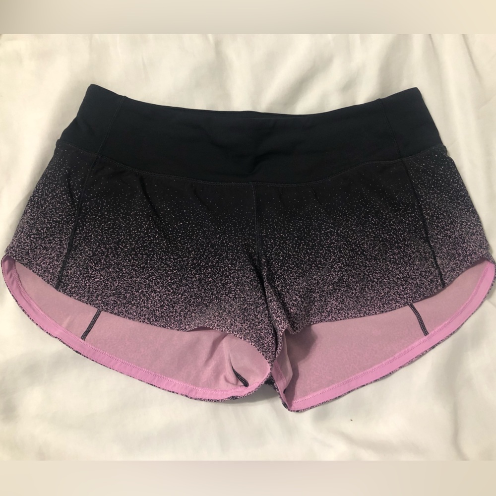 Lululemon Athletica Gradient Black and Pink Athletic Shorts